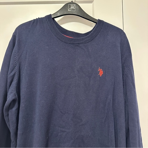 U.S. Polo Association Navy Blue Red Crewneck Pullover Size Large Men’s - Picture 2 of 7